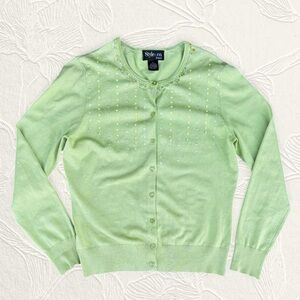 Style & Co. Light Green Cardigan Sweater